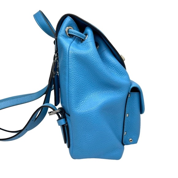 Coach Azure Blue Backpack Rusack - Pebble Leather #37581 - Picture 7 of 16